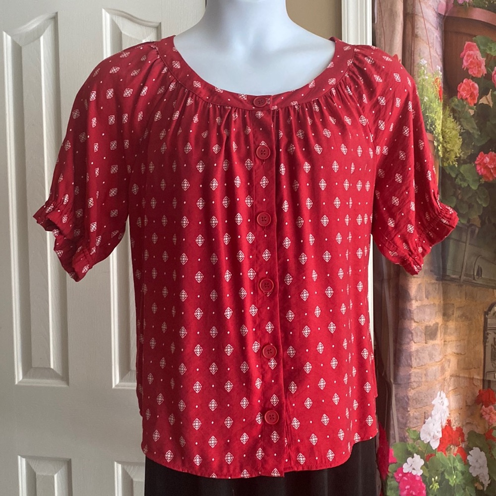 Peasant style Blouse with short sleeves